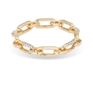 Adina Reyter Pave Interlocking Link Ring - Size 8 - 14k Yellow Gold